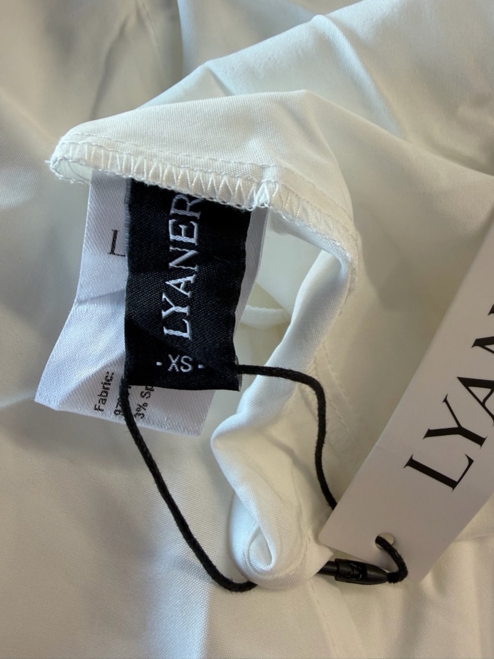 White Long-Sleeve Square Neck Mini Dress - Picture 3 of 5